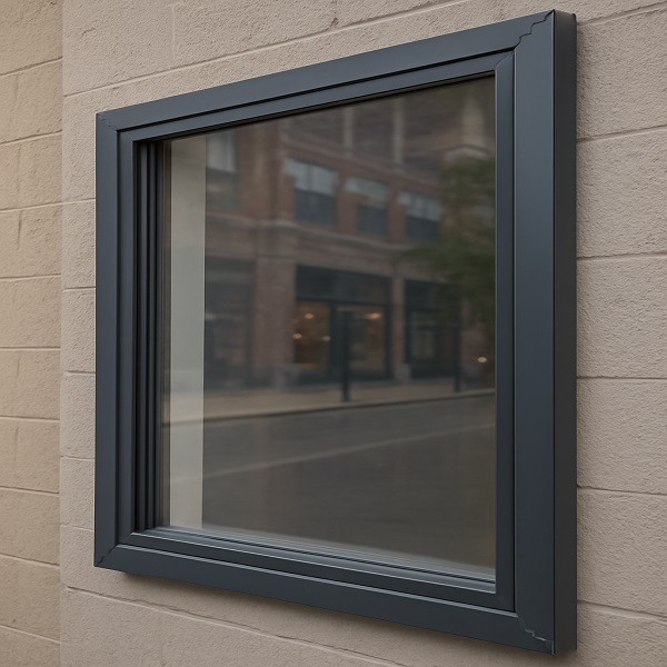 Close-up of a polycarbonate security panel.