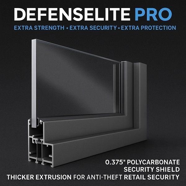 DefenseLite PRO polycarbonate security glazing for advanced retail forced-entry protection.