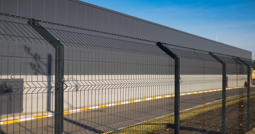 angled wire security fence