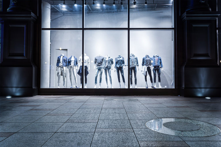 clothing retail storefront polycarbonate window security