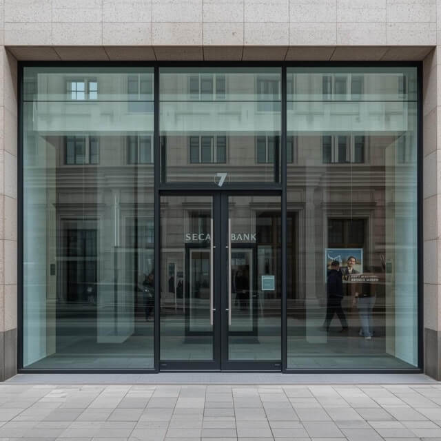 Bank windows and sliding glass doors