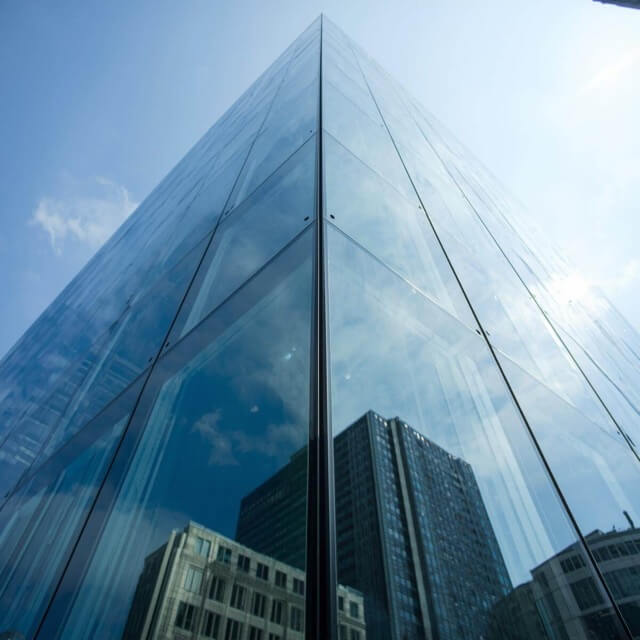 Bulletproof glass on building