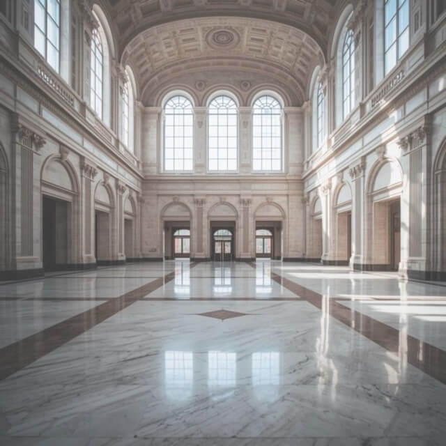 Inside government building