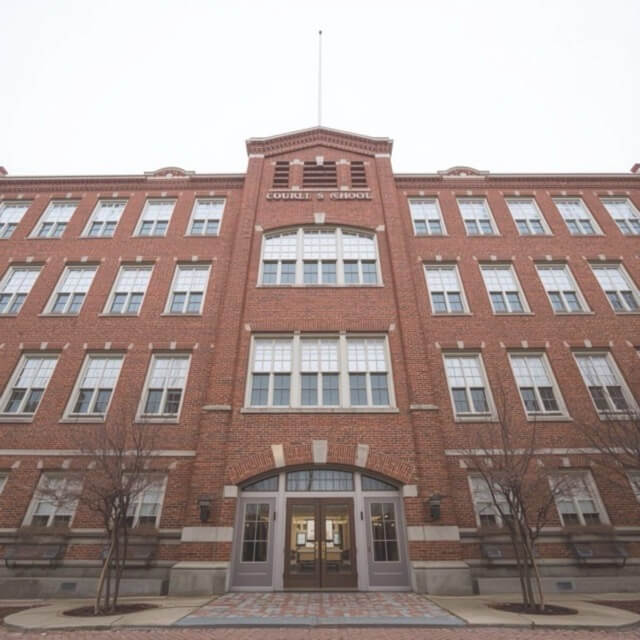 Front of school building