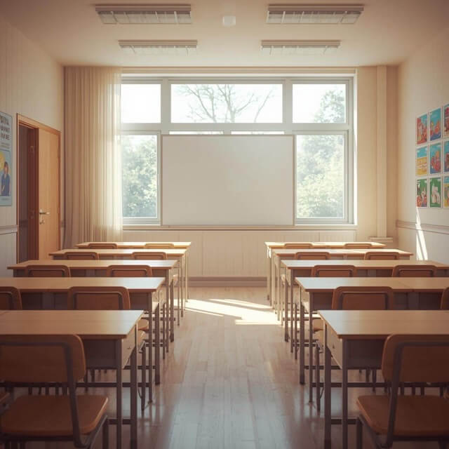 School classrooms with door