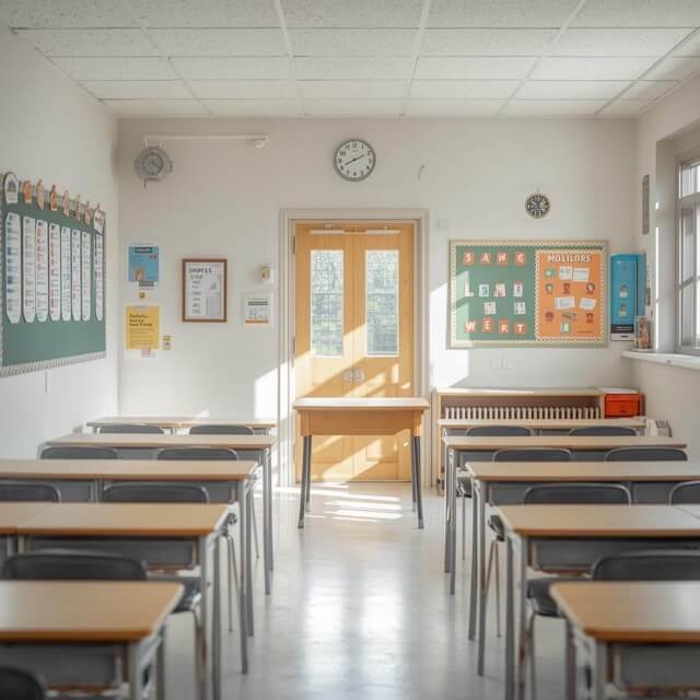 School classrooms with door